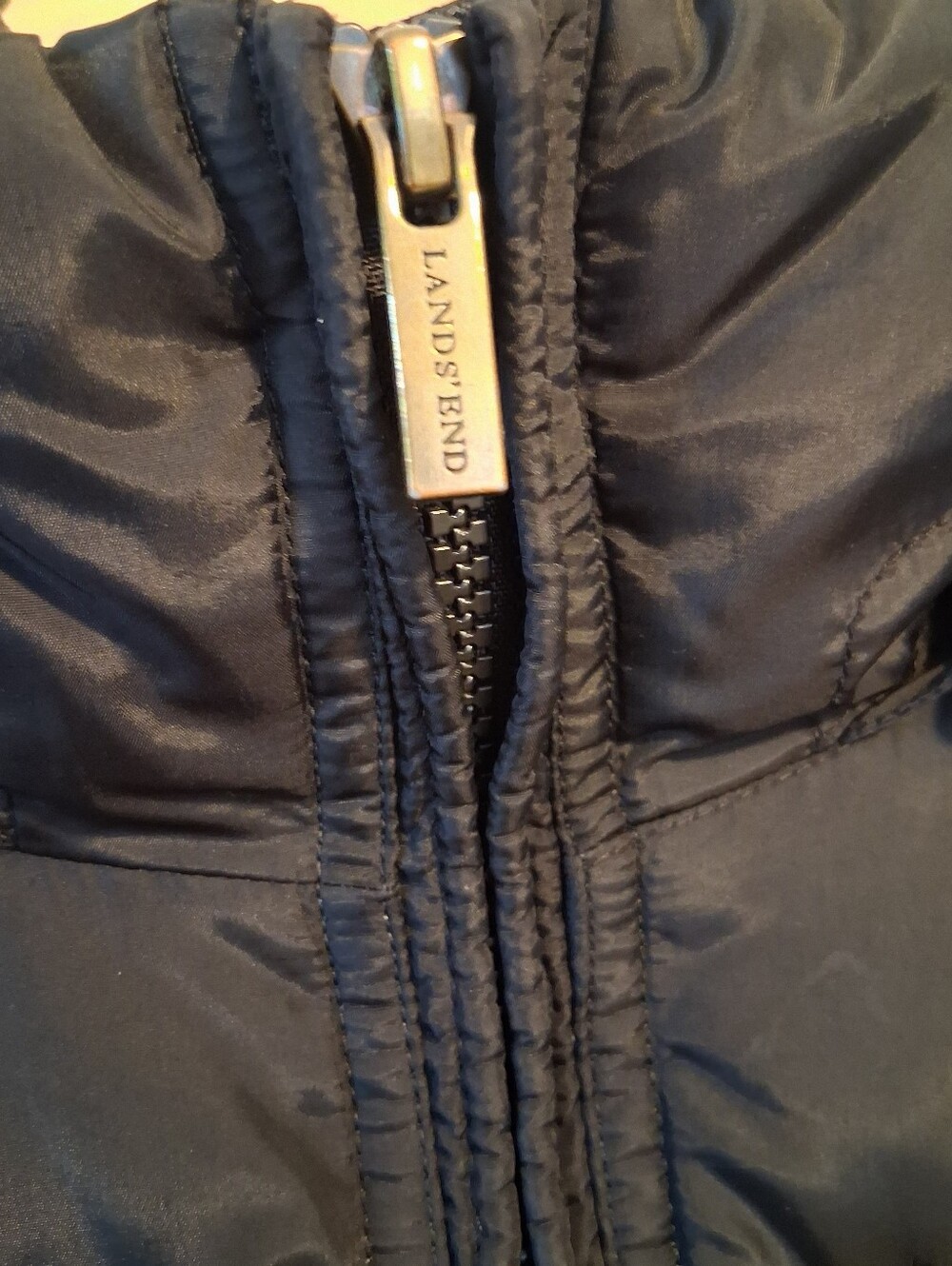 Lands' End Black Puffer Long Jacket - Picture 4 of 11
